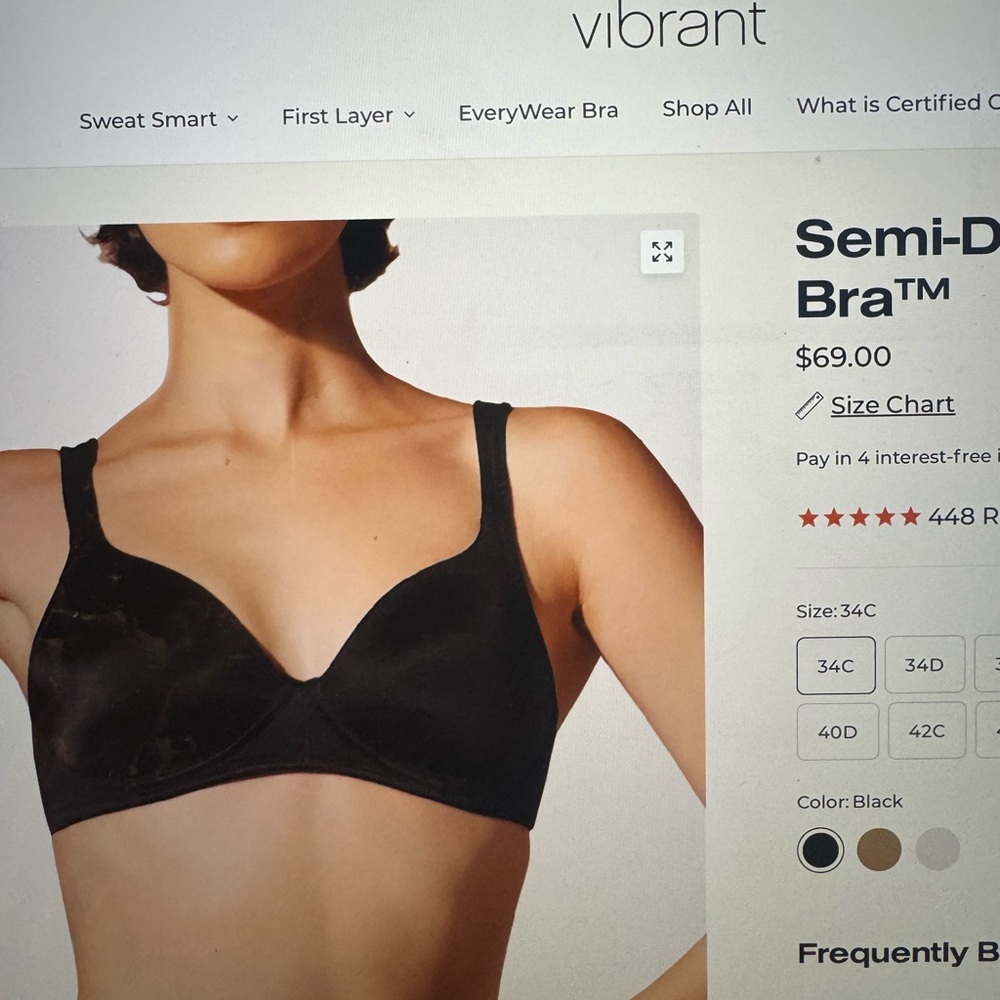 Vibrant Black Semi-Demi Bra